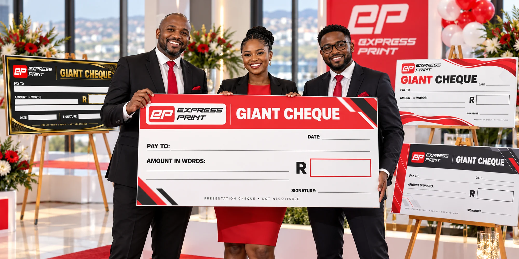 Express Print giant presentation cheques