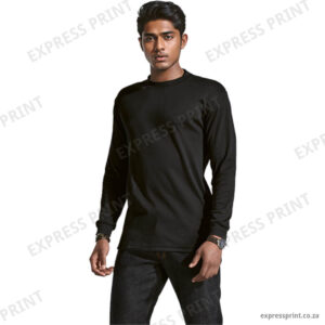 145g SG-Econo Long Sleeve Crew Neck T-Shirt branded by Express Print