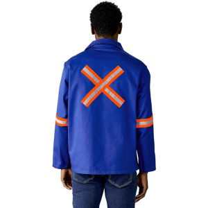 Artisan Premium 100% Cotton Jacket - Reflective Arms & Back - Orange Tape branded by Express Print