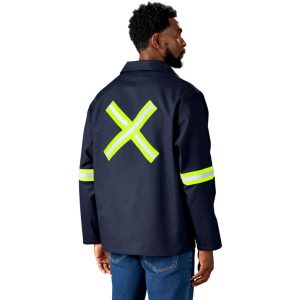 Artisan Premium 100% Cotton Jacket - Reflective Arms & Back - Yellow Tape branded by Express Print