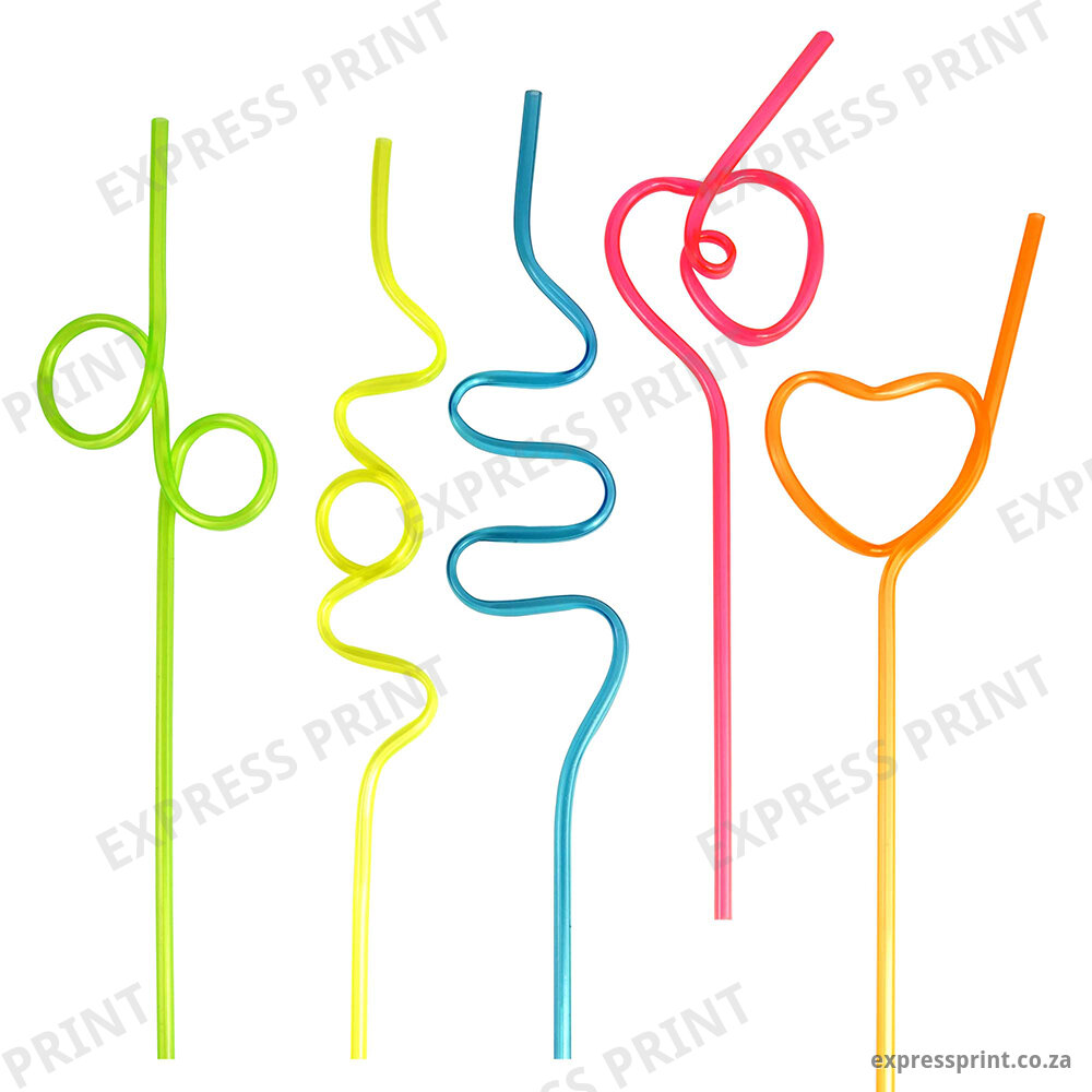 Cocktail Straws, designer curly straws (5pk)