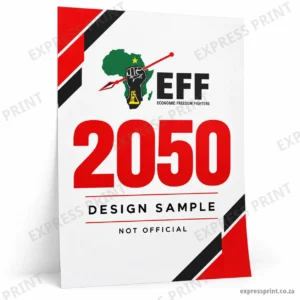 A1 election poster design sample (red party colours) – not official – Express Print