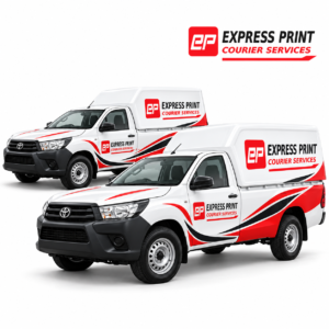 Express Print Courier Services branded bakkie fleet