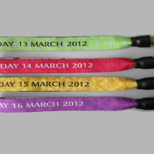 Fabric wristbands with a Woven print