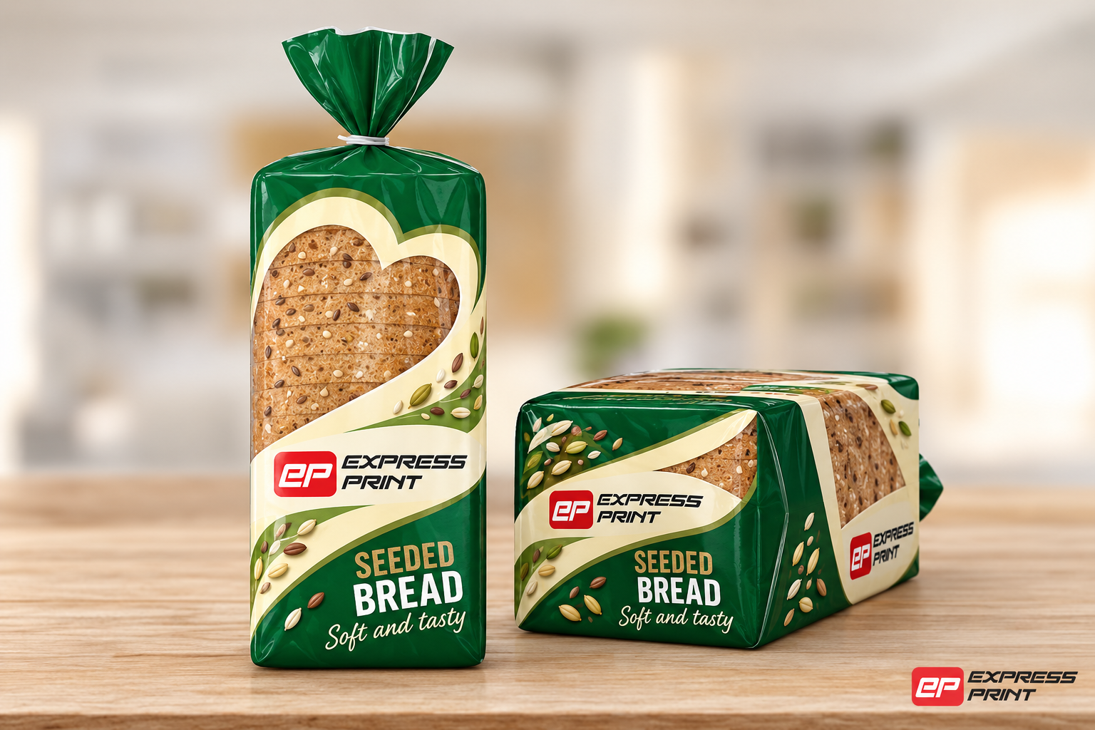 Printed seeded bread bag