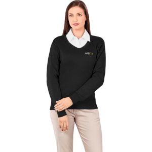 Ladies Long Sleeve Peru V-Neck Jersey branded by Express Print