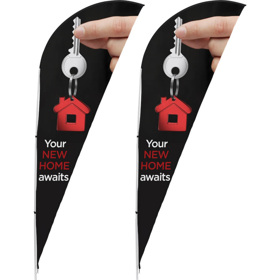 Legend 2m Sharkfin Single-Sided Flying Banner - Set Of 2 printed by Express Print