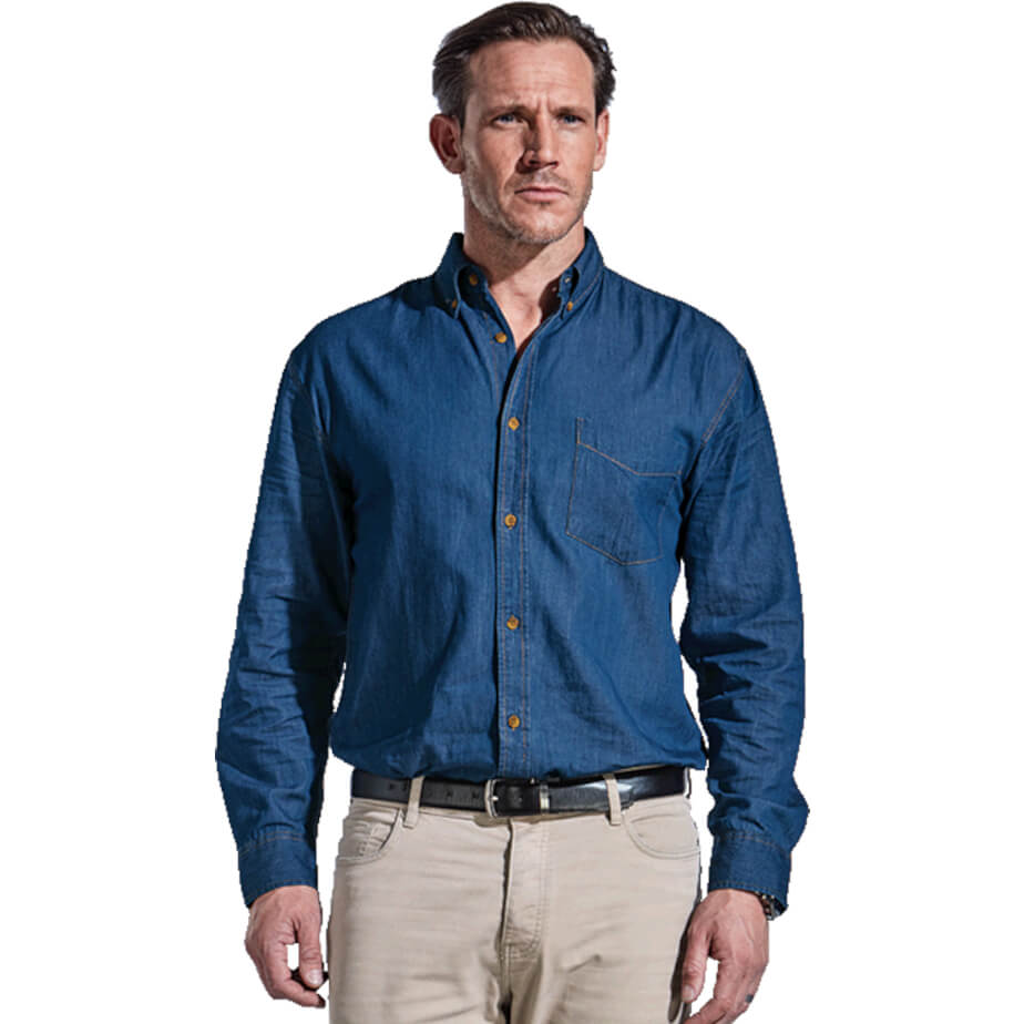 Mens Denver Denim Shirt Long Sleeve branded by Express Print