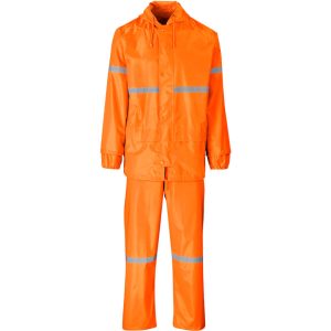 Outdoor Hi-Viz Reflective Polyester/PVC Rainsuit branded by Express Print