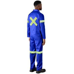 Safety Polycotton Boiler Suit - Reflective Arms Legs & Back - Yellow Tape branded by Express Print