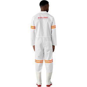 Safety Polycotton Boiler Suit - Reflective Arms & Legs - Orange Tape branded by Express Print