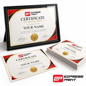 Framed certificate mock-up