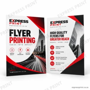 Double sided flyer, front and back, printed by Express Print