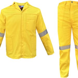 Yellow 2 PC Overall With Reflective Tape
