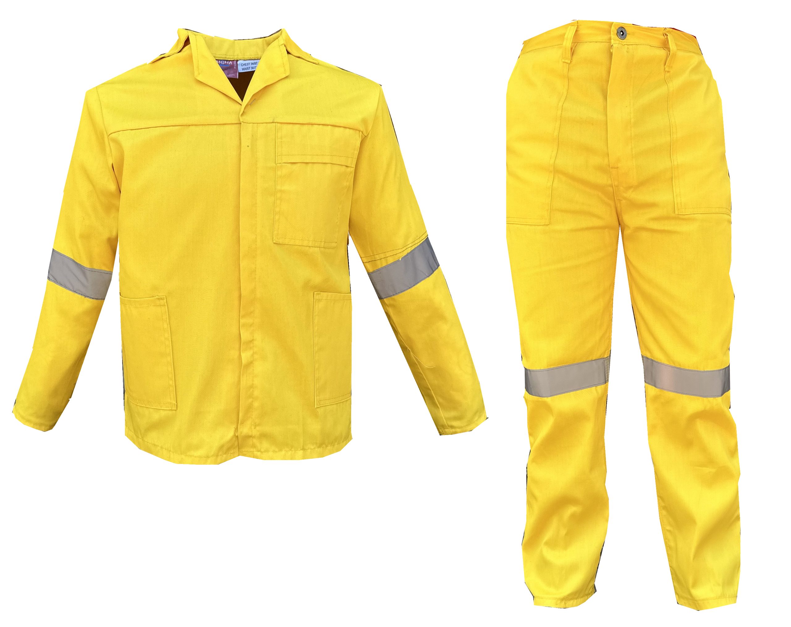 Yellow 2 PC Overall With Reflective Tape
