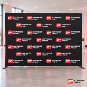 Media wall step and repeat banner