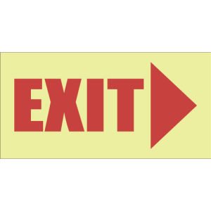 E4 - SABS Photoluminescent exit right safety sign