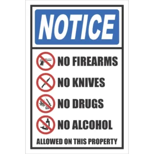 NT27 - Notice Not Allowed On Property Sign