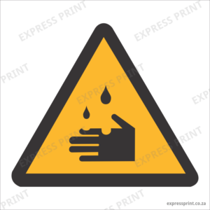 WW4 - SABS Corrosive hazard safety sign