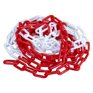 Red & White Plastic Chain - 8mm x 25m