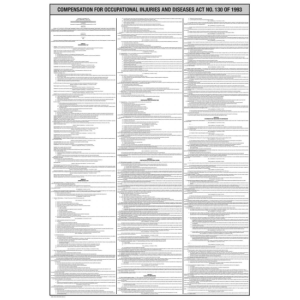COIDA - Compensation for Occupational Injuries Diseases Act Poster