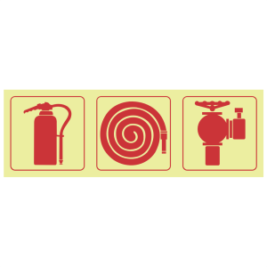 F23 - SABS Fire extinguisher, fire hose reel, fire hydrant photoluminescent safety sign