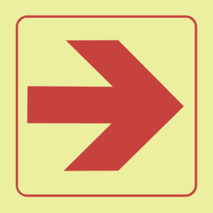 F36 - SABS Location of fire fighting equipment right photoluminescent safety sign