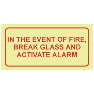 F44 - SABS In the event of fire photoluminescent safety sign