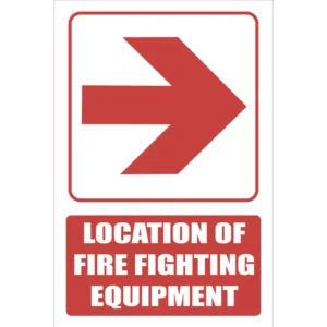 FB1ER - Red Arrow - Location Of Fire Fighting Equipment Right Explanatory Safety Sign