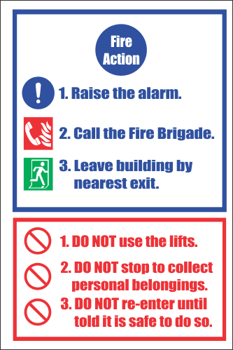 FR29 - Fire Action Safety Sign VI