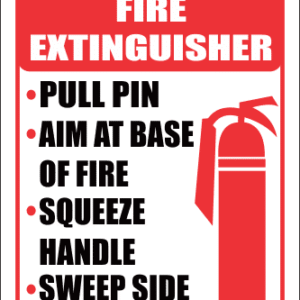 FR43 - How To Use a Fire Extinguisher Safety Sign