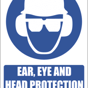 MA14E - Ear, Eye and Head Protection Explanatory Safety Sign