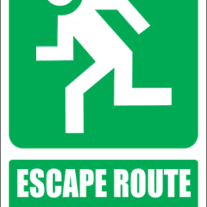 GA3E - Escape Route Left Explanatory Sign