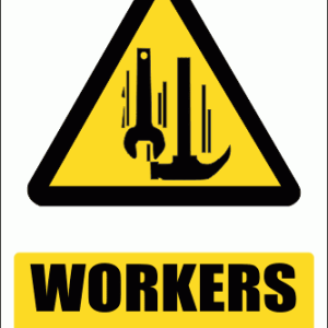 WW14E - Workers Overhead Explanatory Safety Sign