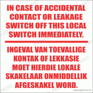 EL12 - Leakage Switch Sign