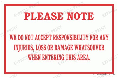 DI4 - Notice disclaimer Sign