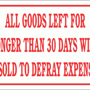 DI17 - Goods Not Collected Sign