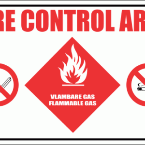GAS28 - Fire Control Area - Flammable Gas Sign