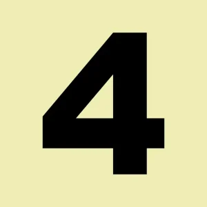 FL4 - Floor Number 4 - Black Photoluminescent Sign (Glow In The Dark)