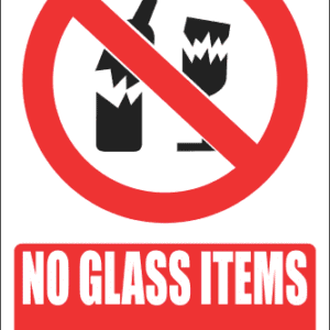 PR16E - No Glass Explanatory Sign
