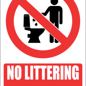 PR35E - No Littering In Toilets Explanatory Sign