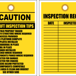 STC15 - Pre Shift Inspection Tips Tag