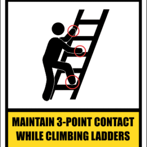 LD8 - Caution 3 Point Contact Sign