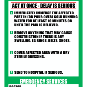 FA19 - First Aid Burns And Scalds Sign