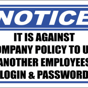 SE28 - Notice Login And Password Sign
