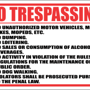 SE30 - No Trespassing Sign