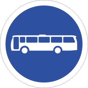 R121 - Busses Only Road Sign