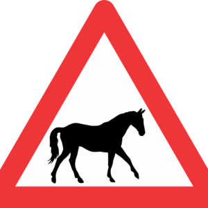 W311 - Domestic Animals (Horses) Road Sign