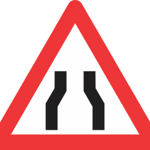 W328 - Road Narrows Both Sides Road Sign