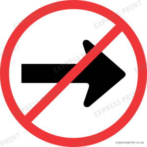 R212 - No Right Turn Road Sign